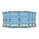 Natch Chickpea Popped Chips, Never Fried, Low Calorie, 100% All Natural, No Artificial Flavours, Vegan, Gluten Free, Rich in Fiber and Protein, Garlic & Herb Flavour, 55gm each (Pack of 6)