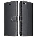 ELESNOW Funda iPhone 6 / 6s, Cuero Premium Flip Folio Carcasa Case para Apple iPhone 6 / 6s (Negro)