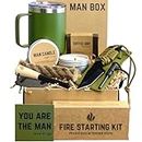 Man Box, Gift Box for Men- Birthday Gifts for Men, Mens Gift Basket, Gift Set Ideas, Unique Presents for Him- Cool Camping Gift Sets for Guys, Son, Brother, Boyfriend, Dad, Husband, Male, Friend