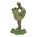 Yoga Frog Dancer Pose on Lilly Pad Decorative Garden Home Sculpture Statue