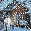 Borelor Snowfall LED Lights IP65 Waterproof Mini Christmas Snowflake Projector Lamp Indoor Outdoor New Year Decoration Light with RF Remote & Timer(High Brightness)