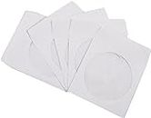 TechGuy4u Paper CD DVD Sleeves CD Envelopes Disc Storage with Window Cut Out and Flap for CD, DVD, BlueRay (250 Pcs Pack, White)