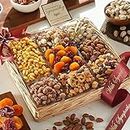 Broadway Basketeers Sympathy Fruit And Nuts Gift Basket - Gourmet Condolence Healthy Gifts For Men Woman Corporate