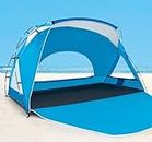 Calen Beach Tent,Beach Canopy Shade Tent with UPF 50+UV Protection for 3-4 Person, Waterproof Portable Easy Setup Beach Sun Shelter Tent for Outdoor Adventures, Camping, and Picnics with Carrying Bag