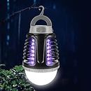 Electric Insect Killer 3-in-1 UV Light Mosquito Killer Solar Camping Lamp IP6 Waterproof Portable Mosquito Killer Tent Lamp USB Rechargeable for Indoor Bedroom Outdoor Gardens