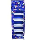 Arvont Baby Baby Multipurpose 6 Shelves Durable Foldable Wardrobe | Unbreakable Plastic Material | Cartoon Printed | Unbreackable Material (Blue)