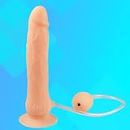 K16-7.48 Inch Large Water Spray Silicone Realistic Classic Hands-Free Suction Cup Tool for Women's Bedroom