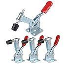 E-TING 4 PCS Hand Tool Toggle Clamp 201B Antislip Red Horizontal Clamp 201-B Quick Release Tool for Woodworking