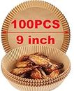 100PCS Air Fryer Disposable Parchment Paper Liner Round 9 inch, for 4.6-8QT Air Fryer, Ovdang Baking Accessories Oil-Proof (Bottom(8'')+Top(9''))