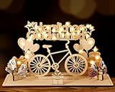 Giftota Original Fahrrad Geburtstag Geldgeschenke Holz mit LED Lichterkette - Geldgeschenk Fahrrad für Radfahrer, Freunde, Familie - Fahrrad Deko