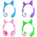 iClever BoostCare Kids Headphones Wired Over Ear Headphones with Cat Ears 85dB