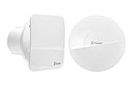 Xpelair C4HTSR 4" Simply Silent Contour bathroom extractor fan with humidistat and timer, plus choice of square and round baffles, White, 240V