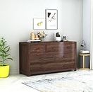 Unique Woodcraft Sheesham Wood Chest of 6 Drawers Multipurpose Sideboard Storage Cabinet Wooden Dresser for Bedroom Living Room Home (Walnut Finish)