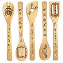 Friends TV Show cucchiai di legno utensili - Home Kitchen Decor - regali perfetti per uomini e donne Compleanno Wedding House Riscaldamento(5 pezzi)