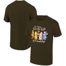 Men's Ripple Junction Olive Brown Care Bears Give the Gift of Friendship Holiday Graphic T-Shirt