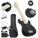 Kids Beginner Guitar With Amp Case 30" Electric Guitar Accessories Pack Black