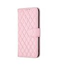 TELETEL Quilt Leather Magnetic Closure | Cards & Cash Pockets Wallet Mobile Case | Phone Flip Cover - Pink for Samsung Galaxy S10 Plus