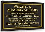 Weights & Measures Act Notice Sign 25ml