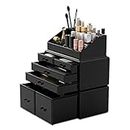 Readaeer Makeup Cosmetic Organizer Storage Drawers Display Boxes Case 6 Drawers （Black）