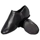 s.lemon Modern Jazz Dance Shoe,Made of Genuine Leather,Slip On Black 41