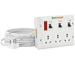 Bitcorp Extension Board 16A 20A 25A Muti Pin 3 Socket 3 Mcb (6000W) with Surge Protector Mcb 2 Meter Long Cable Cord for Heavy Duty Factory Industries Home Kitchen Office Outdoor Indoor Appliances