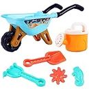 SOWUNO Beach Playset Cute 6PCS Lightweight Assorted Interactive Sand Wheelbarrow Watering Can Toy Kids Toddlers Boys Girls