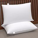 MY ARMOR Microfiber Bed Pillow Set of 2 for Sleeping, Without Cover, 26x17 Inches, White