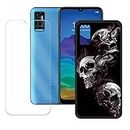 FZYM Case for ZTE Optus X Tap 2 + Tempered Glass Screen Protector Protective Film,Soft Gel Black Case Shell TPU Silicone Protection Phone Cover for ZTE Optus X Tap 2 (6.52") - KE60