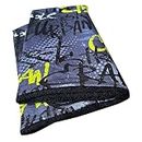 Wollhuhn Eco Girls/Boys/Children Warm Slip-On Scarf/Neckerchief Inner Fleece Lined Winter Transitional Periods (Made of Eco Fabrics) 20220523, Skater Grey/Lime, One size