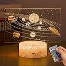 WHATOOK Solar System 3D Optical Illusion Lamp Universe Space Galaxy LED Night Light with Remote for Space Lover Boys and Girls as Birthday Christmas Best Gifts(Solar System)