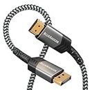 BlueRigger DisplayPort to HDMI 4K 60Hz Cable 2M - (Uni-Directional, DP to HDMI Cord, HDR, HDCP 2.2, Display to HDMI Male Video Cable) - Compatible with PC, Laptop, HDTV, Monitor, Projector