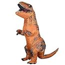 Inflatable T-REX Costume Adult Dinosaur Costumes Jumpsuit Air Blow up Halloween Cosplay Fancy Dress up Costume (Brown)
