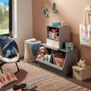 Andover Mills™ Baby & Kids Albina Isabelle & Max™ Toy Organizer w/ Bins Wood/MDF in Gray | 17.08 H x 15.7 W x 15 D in | Wayfair