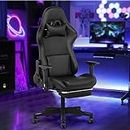 Ufurniture PU Leather Computer Gaming Chair for Adults with Wheels in Black