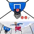 Basketballkorb für Trampolin, Mini-Basketballkorb mit 4 Gurten, tragbares Basketball-Brett, Mini-Basketballkorb für Trampolin (mit 1 Pumpe + 3 Basketball)