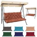 Matalde Outdoor Cushions for Patio Furniture, Patio Furniture Cushions with backrest and Straps, Dark Brown, 59x39 inches, 4" Thick,Porch Swing Cushions for Lawn, Backyard and Garden