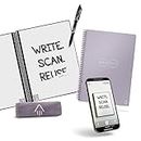 Rocketbook Core Reusable Smart Notebook | Innovative, Eco-Friendly, Digitally Connected Notebook with Cloud Sharing Capabilities | Lined, 6" x 8.8", 36 Pg, Lightspeed Lilac, with Pen, Cloth, and App Included