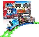 KAVANA Kids Boys and Girls Thomas Express Train Toy Set with Locomotive Engine, Cargo car and Tracks, Battery Powered, 2 to 15 Years Old (cho-cho Train) - Multi Color