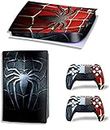 ELTON PS5 Skin Protective Wrap Cover Vinyl Sticker Decals for PlayStation 5 Disk Version Console and Two Dual Sense 5 Sticker Skins Black PS5 Skin Console and Controller design206 [video game](Spider Man - 3)