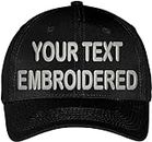 UNAMEIT Custom Hat For mens Embroidered Your Own Text Adjustable Back Curved Bill (Black)