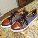 Di Bianco Scarpe Men's Size 7 Blue Suede Leather Brown Lace Up Dress Sneakers