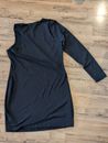Bebe Size XL Cut Out One Sleeve Bodycon Dress Mini Black
