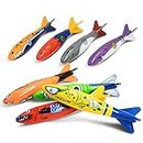 Novelty Place 8 Pack Torpedo Bandits Diving Toy Rockets - Swimming Pool Underwater Game for Kids and Adults - Shark Design 8 Colors