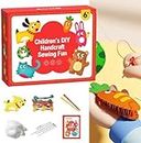 taphet Sewing Kit for Beginner Kids Arts & Crafts, DIY Doll Sewing Toys, Children's DIY Handcraft Sewing Fun, Easy Sewing Kit, 6 Animal Dolls Keyring Charms, Kids Sewing Kits for Crafts