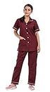 HOSPRIQS Nurse Uniform with Normal length half sleeves top with 2 pockets Regular fit pant two side pockets- Ideals for Hospital Staff/clinics/Nanny Uniforms (Small, MAROON)
