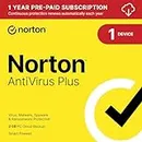 Norton AntiVirus Plus 2024, Antivirus software for 1 Device with Auto-Renewal - Includes Password Manager, Smart Firewall and PC Cloud Backup [Download]