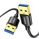 UGREEN USB to USB Cable, USB 3.0 Male to Male Cord Type A to Type A Cables for Data Transfer Compatible with Hard Drive, Laptop, DVD Player, TV, USB 3.0 Hub, Monitor, Camera, Set Top Box and More 1M