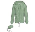 Hount Womens Lightweight Rain Jackets Plus Size Casual Jackets with Hood Light Jackets (Teal Green, XXL)