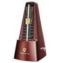 Mechanical Metronomes for Piano Guitar Violin Bass Drum and Other Musical Instruments Loud Sound and High Precision Track Beat and Tempo for Beginners (Wood Grain)