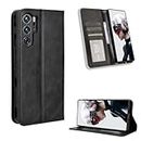 COMAKU ZTE nubia Red Magic 9 Pro/Pro+ Case Leather - Flip Cover Protection magnetic Phone Case wallet with Card Holder - Black